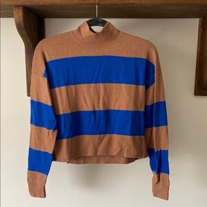 Everlane Striped Sweater in Tan and Blue sz M